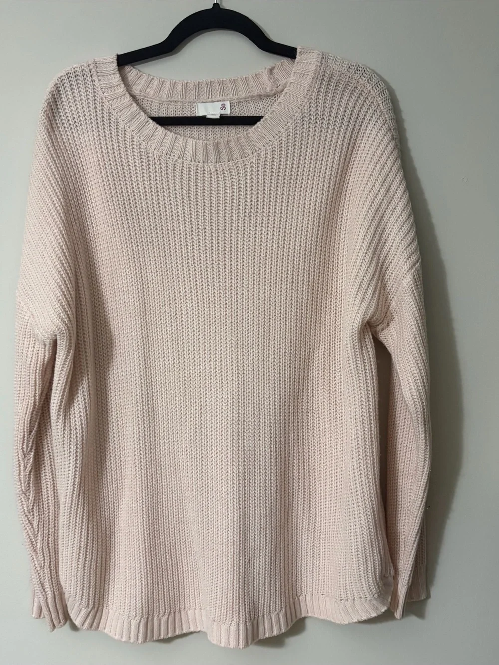 SO Light pink Scoop Neck Knit Sweater
